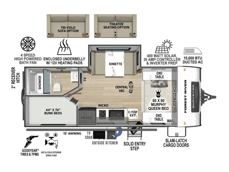 2027 Surveyor Legend 19MDBLE Travel Trailer photo 1