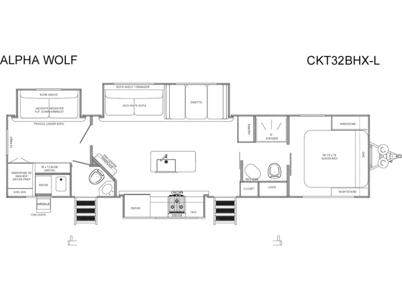 2027 Alpha Wolf 32BHX-L Travel Trailer